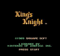 King's Knight (USA) Title Screen